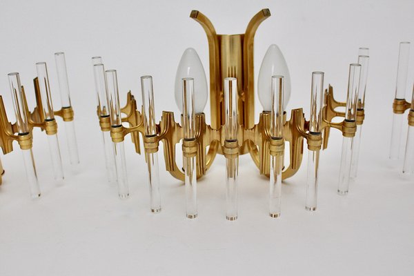 Italian Modern Acrylic Glass Sconces, Italy, 1980s, Set of 3-NB-1320827