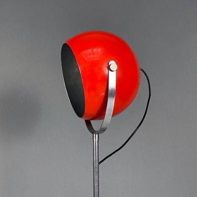 Italian Modern Adjustable Floor Lamp in Red and Chromed Metal with Marble Base by Goffredo Reggiani, 1970-GDD-1324657