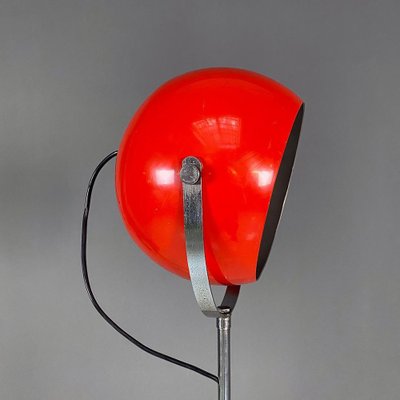 Italian Modern Adjustable Floor Lamp in Red and Chromed Metal with Marble Base by Goffredo Reggiani, 1970-GDD-1324657