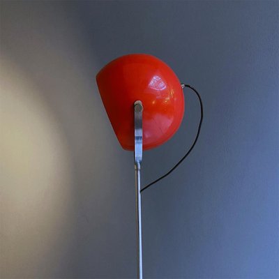 Italian Modern Adjustable Floor Lamp in Red and Chromed Metal with Marble Base by Goffredo Reggiani, 1970-GDD-1324657