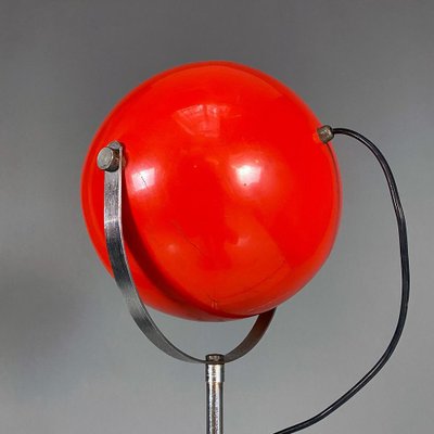 Italian Modern Adjustable Floor Lamp in Red and Chromed Metal with Marble Base by Goffredo Reggiani, 1970-GDD-1324657