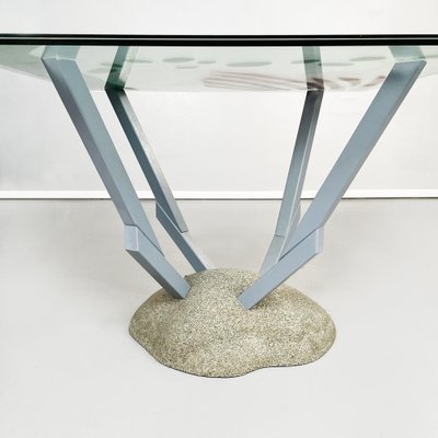 Italian Modern Artifici Table in Glass, Fabric and Wood by Deganello for Cassina, 1985-GDD-1355695