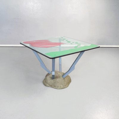 Italian Modern Artifici Table in Glass, Fabric and Wood by Deganello for Cassina, 1985-GDD-1355695