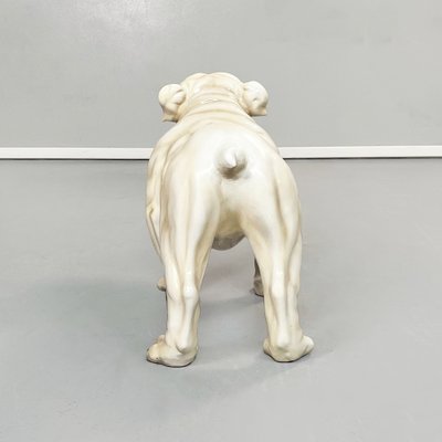 Italian Modern Beige & Black Ceramic Sculpture of Standing Bulldog, 1970s-GDD-1306578