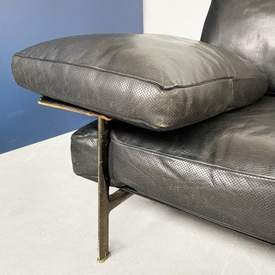 Italian Modern Black Leather Diesis Sofa by Antonio Citterio for B&B, 1980s-GDD-1351664