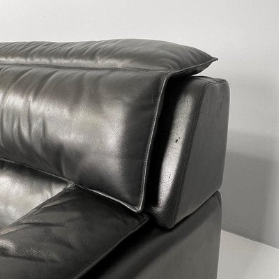 Italian Modern Black Leather Sofa by Carlo Bartoli Rossi for Albizzate, 1970s-GDD-1819715