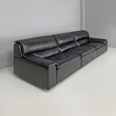 Italian Modern Black Leather Sofa by Carlo Bartoli Rossi for Albizzate, 1970s-GDD-1819715