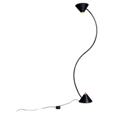 Italian Modern Black Metal and Plastic Yang Floor Lamp attributed to Bieffeplast, 1980s-GDD-1386622