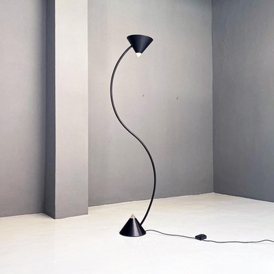 Italian Modern Black Metal and Plastic Yang Floor Lamp attributed to Bieffeplast, 1980s-GDD-1386622