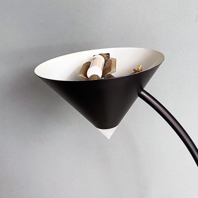 Italian Modern Black Metal and Plastic Yang Floor Lamp attributed to Bieffeplast, 1980s-GDD-1386622