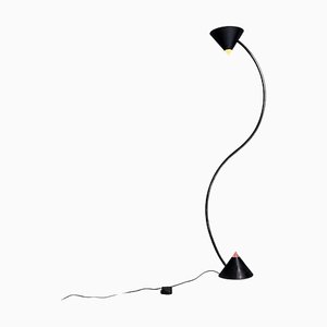 Italian Modern Black Metal and Plastic Yang Floor Lamp attributed to Bieffeplast, 1980s-GDD-1386622