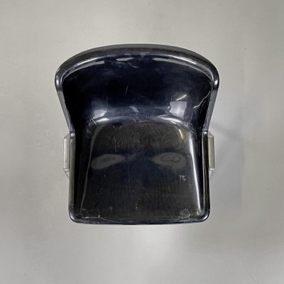 Italian Modern Black Plastic Chairs Modus SM 203 attributed to Borsani for Tecno, 1980s, Set of 8-GDD-1761422