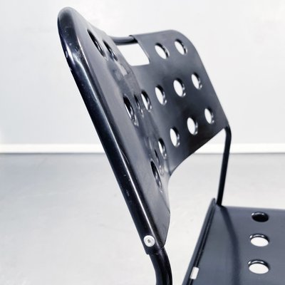 Italian Modern Black Steel Chairs Omstak by Rodney Kinsman Bieffeplast, 1970s, Set of 2-GDD-1396829