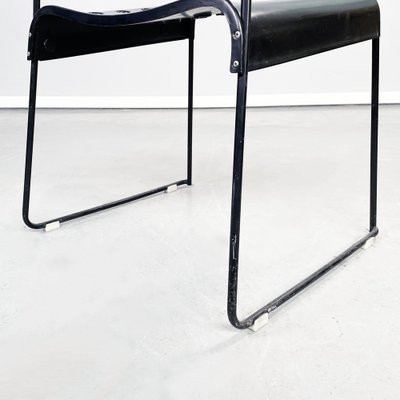 Italian Modern Black Steel Chairs Omstak by Rodney Kinsman Bieffeplast, 1970s, Set of 2-GDD-1396829