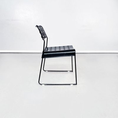 Italian Modern Black Steel Chairs Omstak by Rodney Kinsman Bieffeplast, 1970s, Set of 2-GDD-1396829