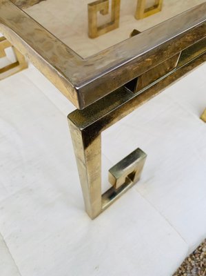 Italian Modern Brass & Glass Side Tables, 1970s, Set of 2-OJT-1183416