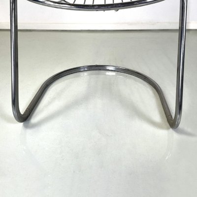 Italian Modern Chair in Curved Tubular Chromed Steel, 1970s-GDD-1761424