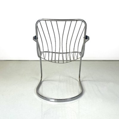 Italian Modern Chair in Curved Tubular Chromed Steel, 1970s-GDD-1761424