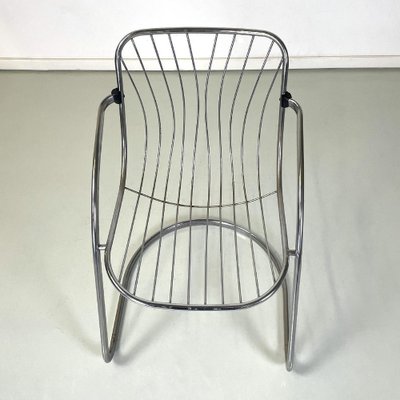 Italian Modern Chair in Curved Tubular Chromed Steel, 1970s-GDD-1761424