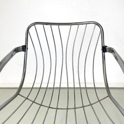 Italian Modern Chair in Curved Tubular Chromed Steel, 1970s-GDD-1761424