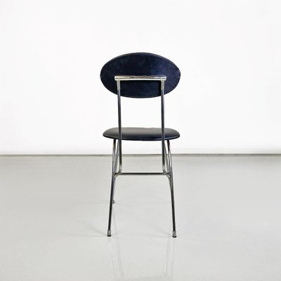 Italian Modern Chair in Steel and Black Leather attributed to Alessandro Mendini for Zabro, 1980s-GDD-1776511