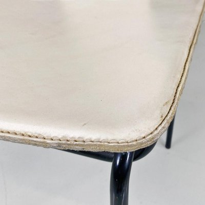 Italian Modern Chairs in White Leather by Adalberto dal Lago for Misura Emme, 1980s, Set of 4-GDD-1781069