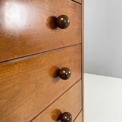 Italian Modern Chest of Drawers in Wood with Spherical Handle, 1980s-GDD-1818119