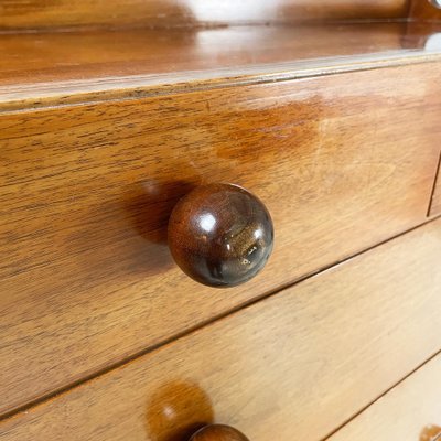 Italian Modern Chest of Drawers in Wood with Spherical Handle, 1980s-GDD-1818119