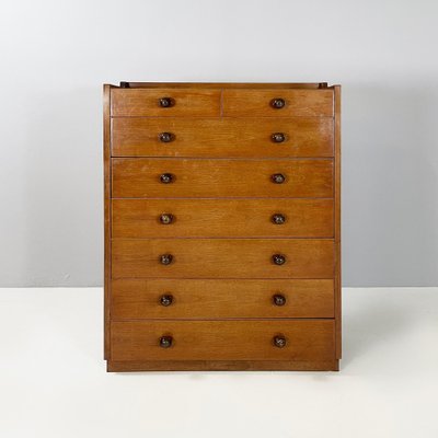 Italian Modern Chest of Drawers in Wood with Spherical Handle, 1980s-GDD-1818119