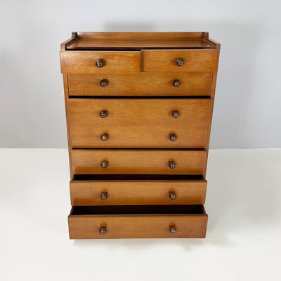 Italian Modern Chest of Drawers in Wood with Spherical Handle, 1980s-GDD-1818119