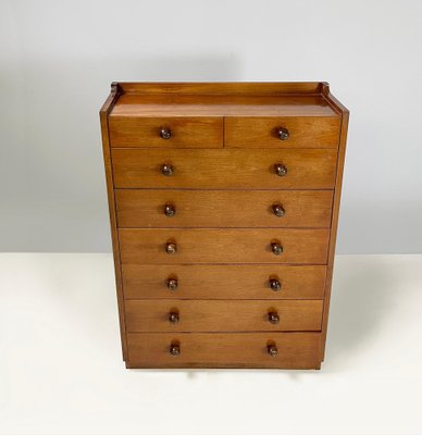 Italian Modern Chest of Drawers in Wood with Spherical Handle, 1980s-GDD-1818119