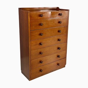 Italian Modern Chest of Drawers in Wood with Spherical Handle, 1980s-GDD-1818119