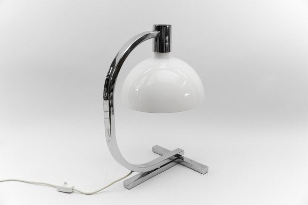 Italian Modern Chrome Glass Table Desk Lamp by Franco Albini for Sirrah, 1960s-KQB-1717988