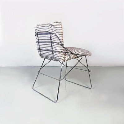 Italian Modern Chromed Metal & Cotton Sof Sof Chairs attributed to Enzo Mari for Driade, 1980s, Set of 3-GDD-1419218