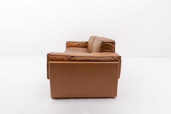 Italian Modern Cognac Leather Sofa-KMC-1743247