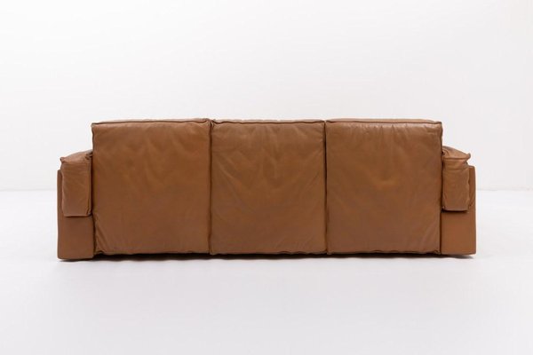 Italian Modern Cognac Leather Sofa-KMC-1743247