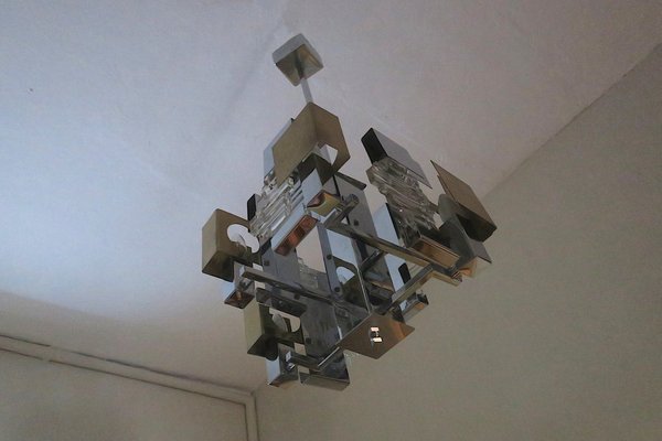 Italian Modern Cubist Chandelier by Gaetano Sciolari, 1960s-ED-1732878