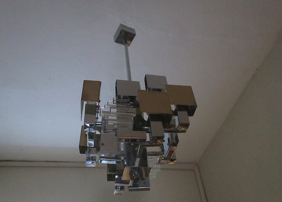 Italian Modern Cubist Chandelier by Gaetano Sciolari, 1960s-ED-1732878