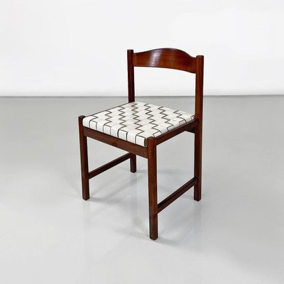 Italian Modern Dining Chairs in Beech and White Leather from Poltronova, 1960s, Set of 4-GDD-1796142