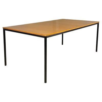 Italian Modern Dining Table or Desk in Wood and Black Metal, 1980s-GDD-1821587