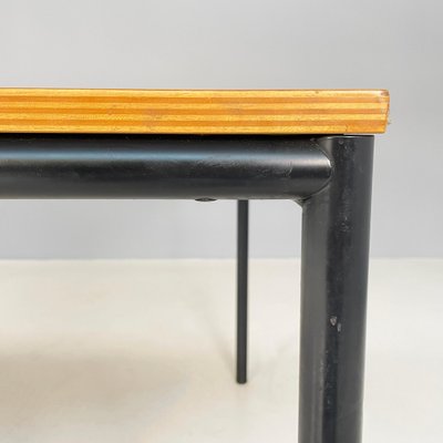 Italian Modern Dining Table or Desk in Wood and Black Metal, 1980s-GDD-1821586