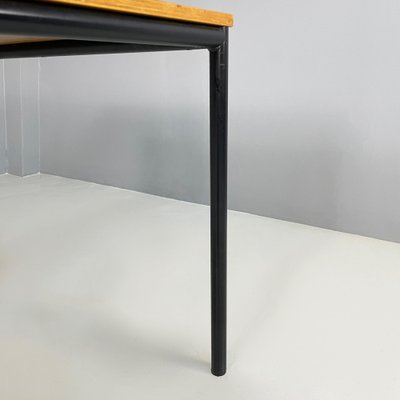 Italian Modern Dining Table or Desk in Wood and Black Metal, 1980s-GDD-1821587