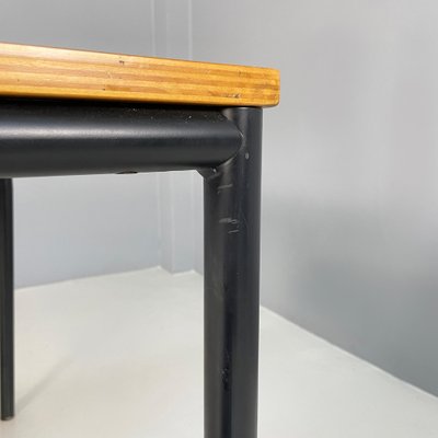 Italian Modern Dining Table or Desk in Wood and Black Metal, 1980s-GDD-1821587