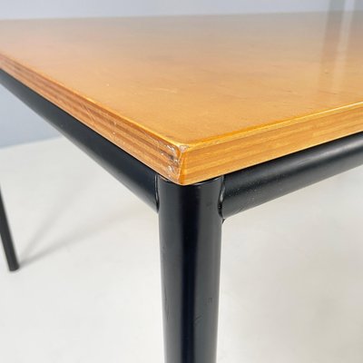 Italian Modern Dining Table or Desk in Wood and Black Metal, 1980s-GDD-1821586