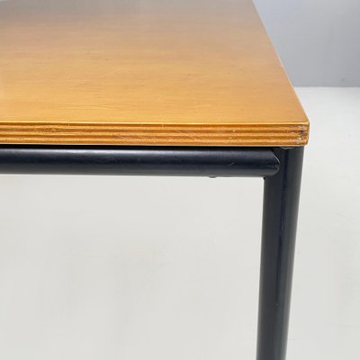 Italian Modern Dining Table or Desk in Wood and Black Metal, 1980s-GDD-1821586