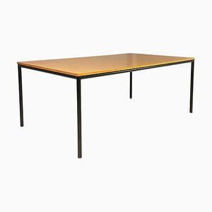 Italian Modern Dining Table or Desk in Wood and Black Metal, 1980s-GDD-1821586