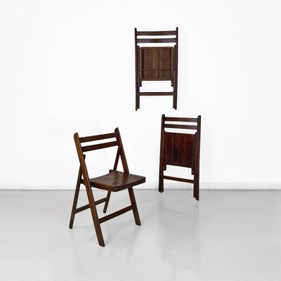 Italian Modern Folding Chairs in Teak, 1960s, Set of 3-GDD-1779813