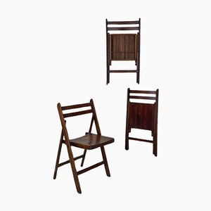 Italian Modern Folding Chairs in Teak, 1960s, Set of 3-GDD-1779813