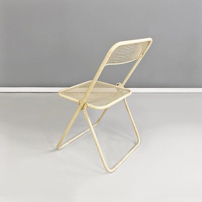 Italian Modern Folding Chairs in White Painted Metal, 1980, Set of 6-GDD-1797790