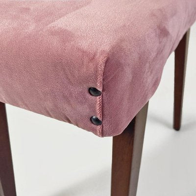 Italian Modern Footstool in Wood and Pink Velvet, 1960-GDD-1770744